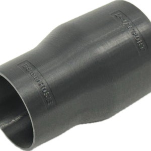 May include: A black silicone reducer coupler for connecting two hoses of different diameters. The coupler is labeled "2-1/2" PORT" and "SOUNDHOSE".