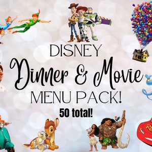 Magical Mystery Family Dinner & Movie Night Cards -50 in total! INSTANT DOWNLOAD with recipes!