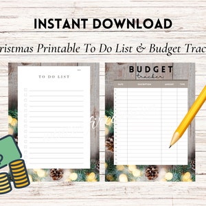 Christmas To Do List & Budget Tracker printable INSTANT DOWNLOAD! Planner PDF, Productivity Tracker