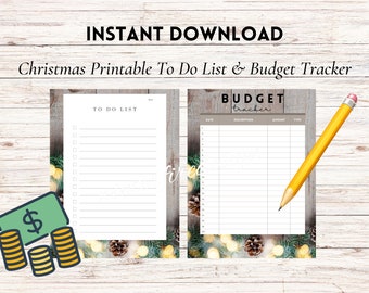 Christmas To Do List & Budget Tracker printable INSTANT DOWNLOAD! Planner PDF, Productivity Tracker