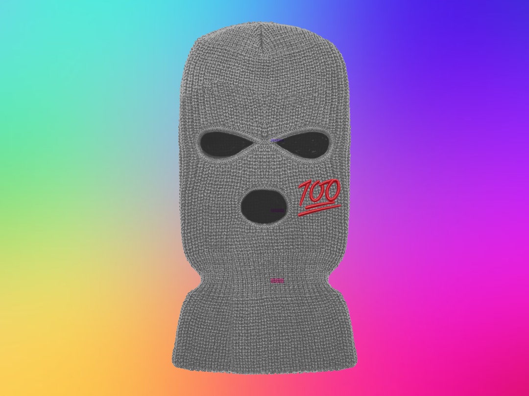 100 Emoji Ski Mask 3 Hole Balaclava Double Knitted Etsy