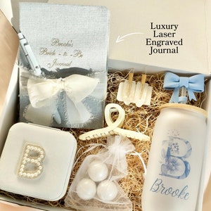 Benutzerdefinierte Braut Geschenkbox Blau Hochzeitsgeschenk für Braut am Hochzeitstag etwas Blaues Braut Box für Verlobungsfeier Geschenkset für die Brautdusche