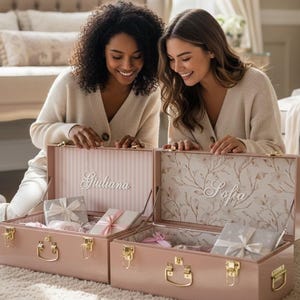 Teen Keepsake Trunk High School Girl Gift Christmas Heirloom Trunk for First Communion Teenage Girl Baptism Gift for Tween Pink Memory Box