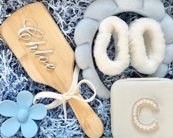 Personalized Bride to Be Gift Set with Blue Bride Accessories for Bridal Shower Spa Pamper Bride Gift Basket Something Blue on Wedding Day