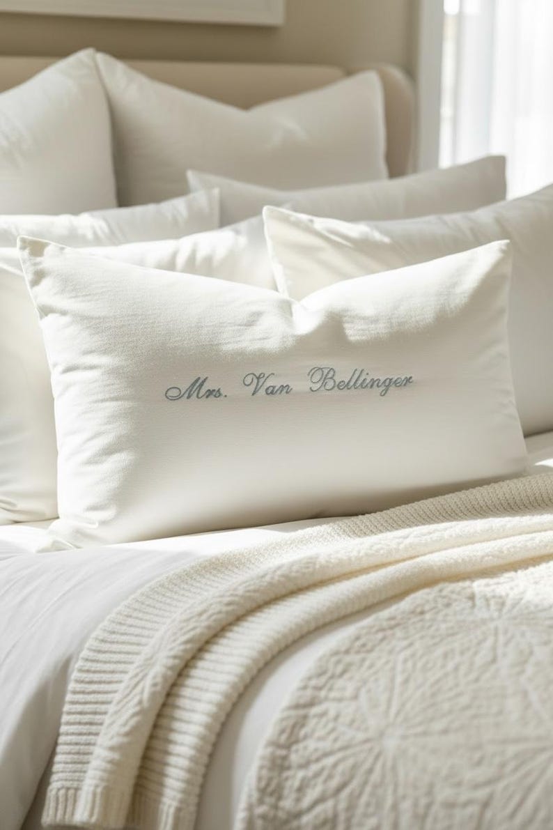 embroidered pillowcase with name personalized pillow cover with initial monogram custom name pillow for bride keepsake gift newly engaged friend wedding shower present engagement gift idea bridal bedroom decor heirloom pillow cover custom wedding pillow personalized home decor romantic bride to be engagement keepsake personalized bedding monogram pillowcase custom name embroidery wedding anniversary bridal shower decor sentimental keepsake pillow best friend engagement embroidered pillow cover