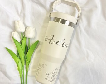 Engraved Tumbler Personalized Water Bottle Cup Engraved Gift for Wife Christmas Gift for Mom Custom Tumbler for Daughter Birthday Gift