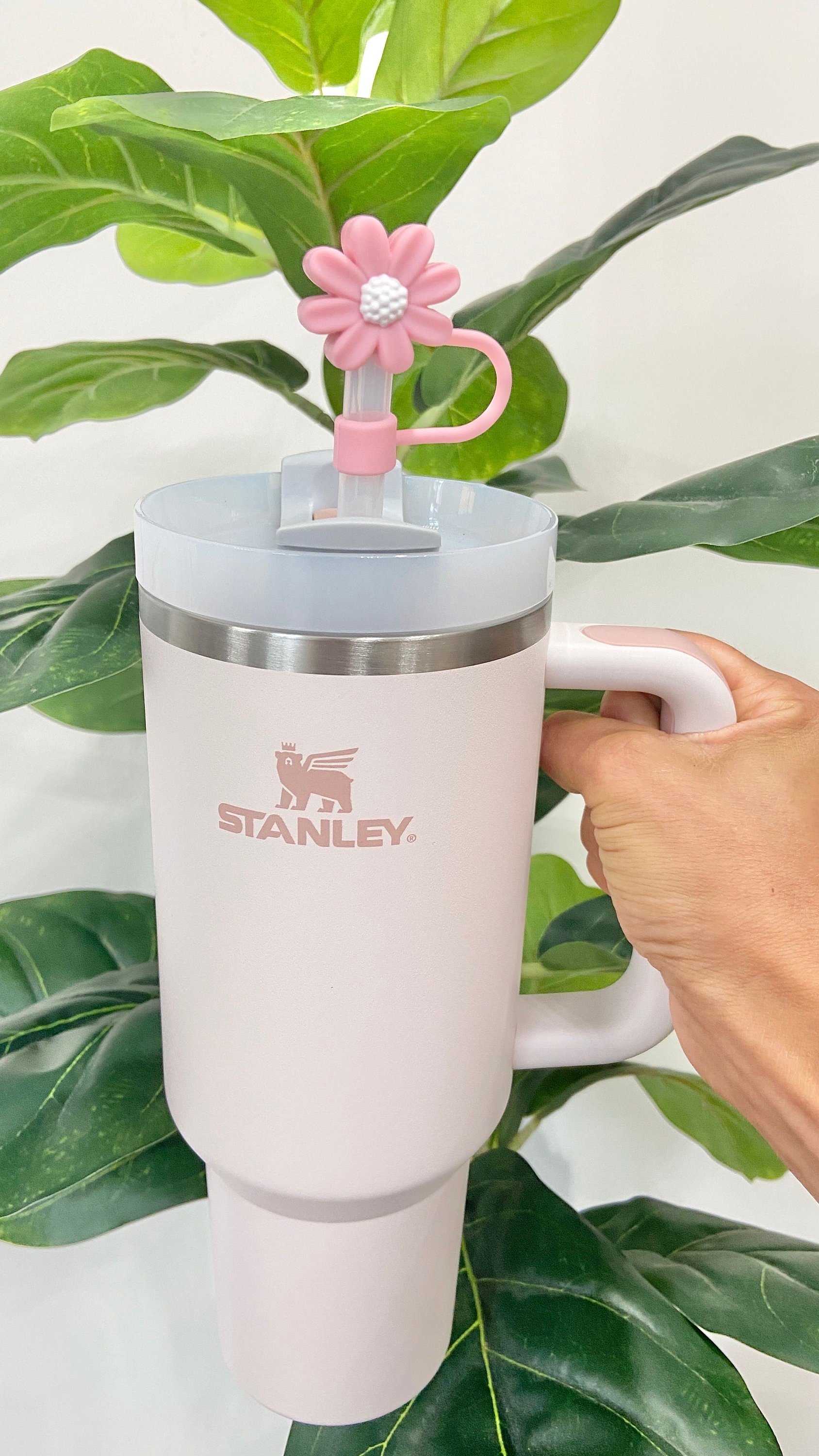 Stanley Accessory Straw Cap Stanley Topper Drink Cup Drink Cover Stanley  Dust Cover Straw Cover Stanley Daisy Straw Cover Flower Stanley - Stanley  Tumbler - Stylish Stanley Tumbler - Pink Barbie Citron Dye Tie