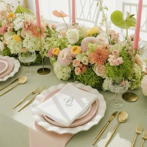 embroidered linen napkin personalized monogram napkin wedding table decor luxury dinner table napkin display custom last name initial napkin embroidered cloth napkin wedding reception tablescape bridal shower table decor baby shower table setting thanksgiving dinner table decor christmas dining table napkins housewarming gift personalized home decor wedding gift newlywed gift rehearsal dinner table display elegant linen napkins hostess gift custom embroidered napkins heirloom table linen luxury
