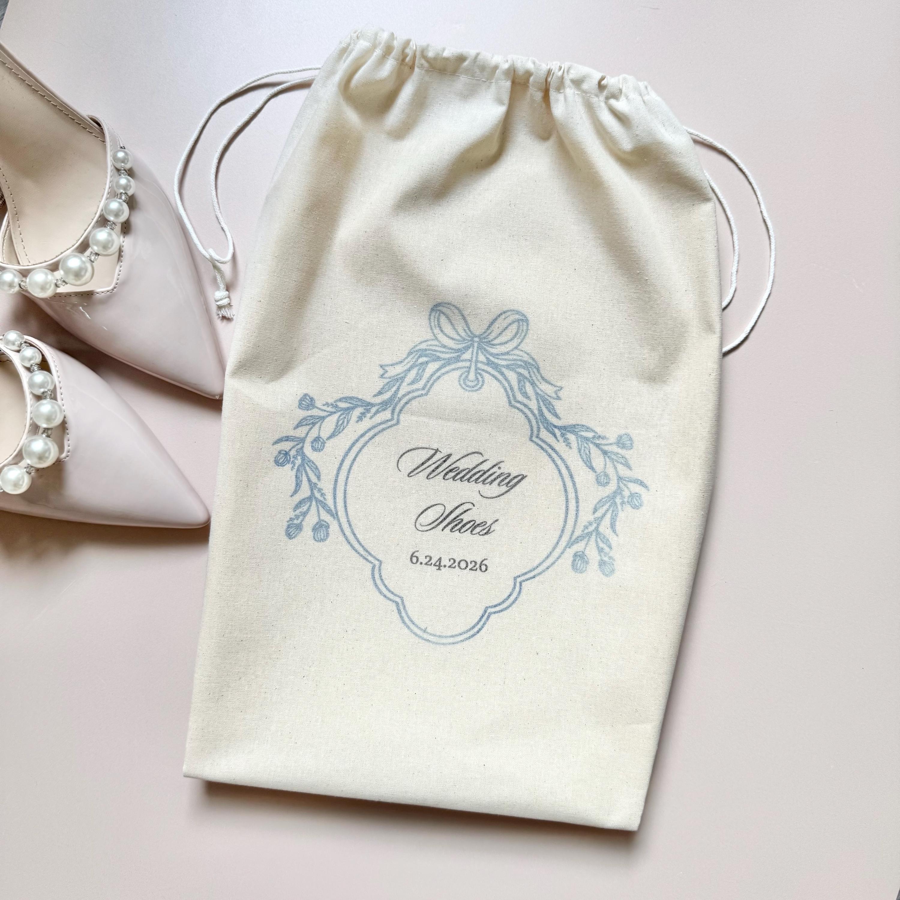 Custom Wedding Shoe Bag for Bride Keepsake Trunk Dust Bag for
