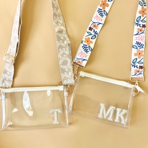 Custom Clear Bag for Stadium Music Festival Crossbody Clear Purse for Concert Approved Crossbody Bag with Straps for Game Day Custom Purse