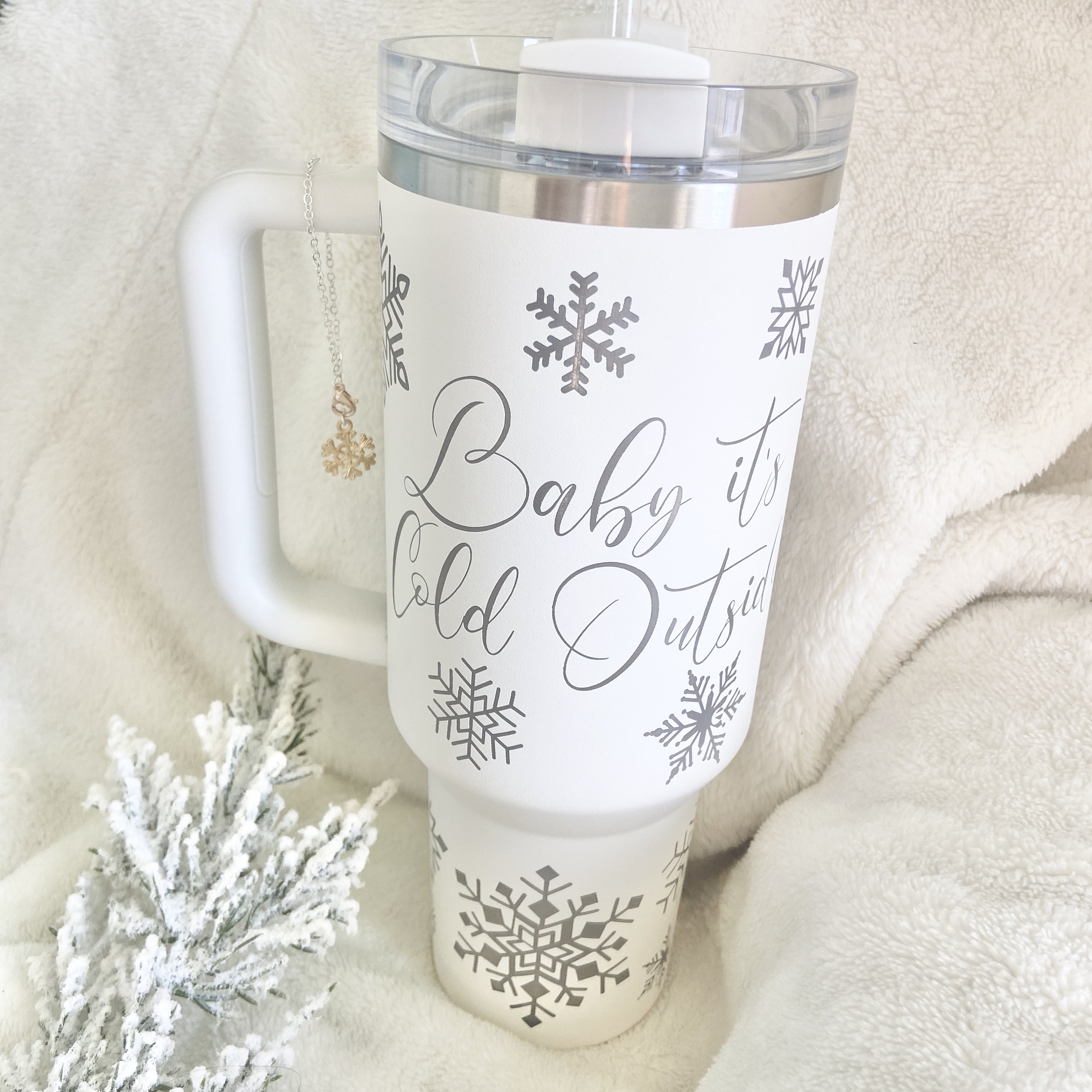 Personalized 40oz Tumbler With Handle & Straw, Engraved Tiktok Cup, Gift  for Her, 40 Oz Travel Mug Not Stanley Brand Quencher Christmas Gift 