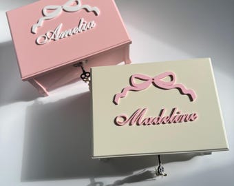 Joyero musical para niña, joyero de recuerdo para el primer cumpleaños, regalo para niña pequeña, joyero para nieta, regalo
