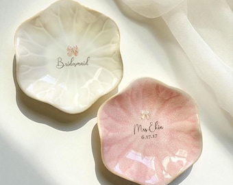 Personalized Jewelry Dish for Bridesmaid Gift for Engagement Ring Dish Gift Bridal Shower Gift for Mothers Day from Daughter Graduation Gift