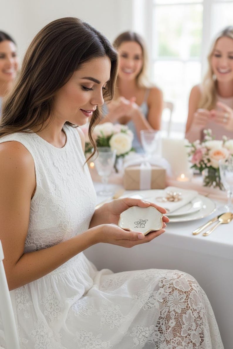 Bride Ring Dish Engraved Jewelry Dish Best Friend Engagement Party Gift Bride to Be Wedding Day Gift to Bride from Mom Bridal Shower Gift image 6