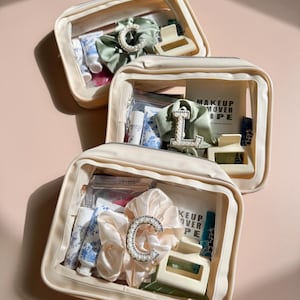 Cosmetic Bag for Bachelorette Party Hangover Kit Swag Bag Sage Wedding Gift Bridal Party Weekend Getaway Vacation Goodie Bags for Girls Trip coastal bachelorette merch sage color theme bridal shower goodie bag filler for lake weekend girls trip gifts