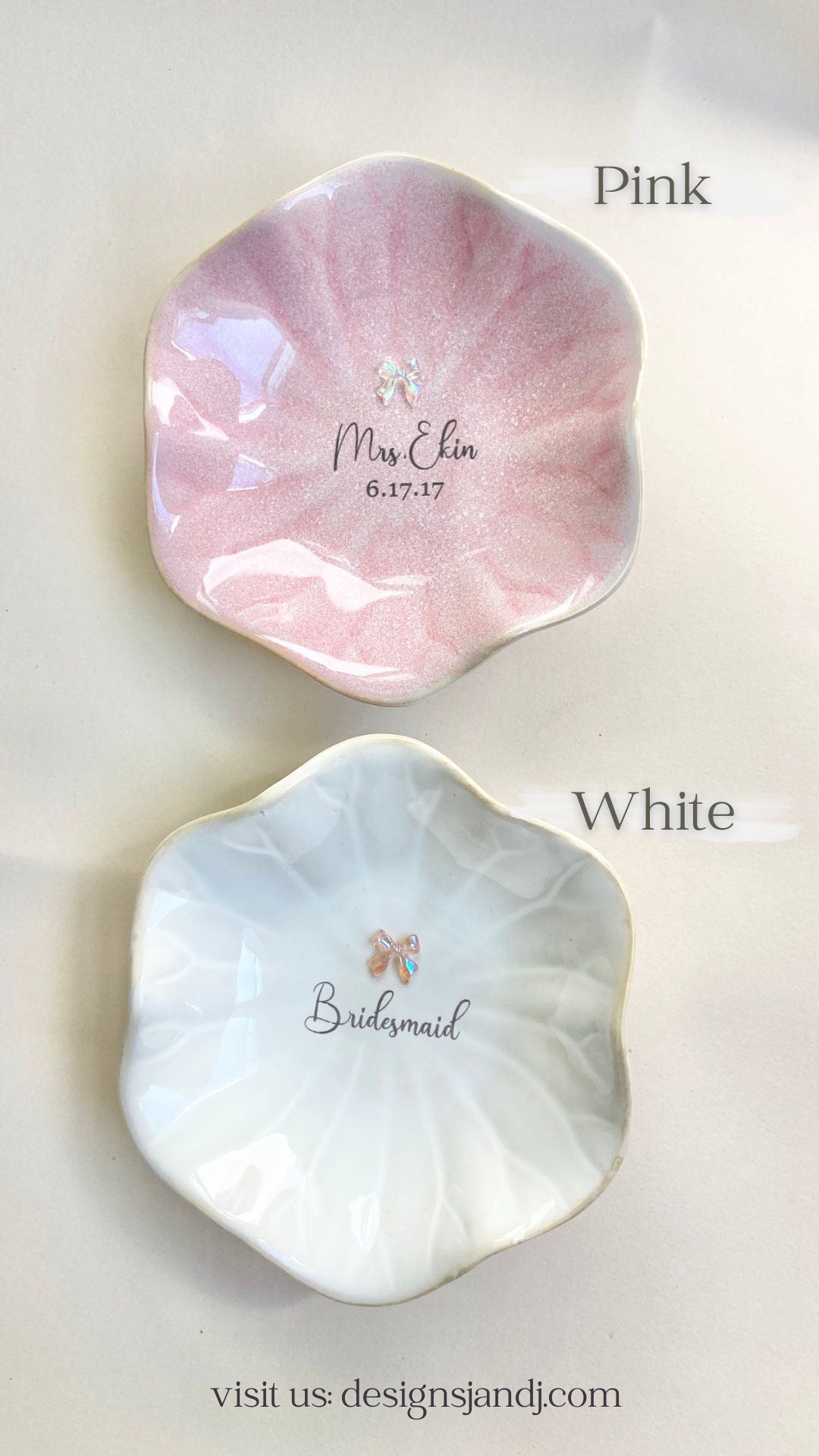 Personalized Jewelry Dish for Bridesmaid Gift for Engagement Ring Dish Gift Bridal Shower Gift for Mothers Day from Daughter Graduation Gift