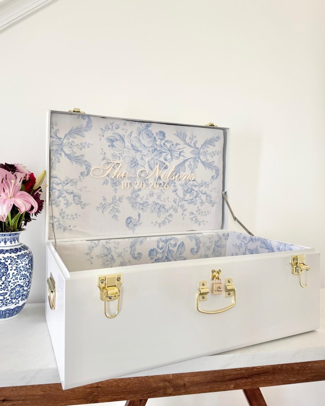 Bride Keepsake Trunk for Bride to Be Wedding Day Something Blue