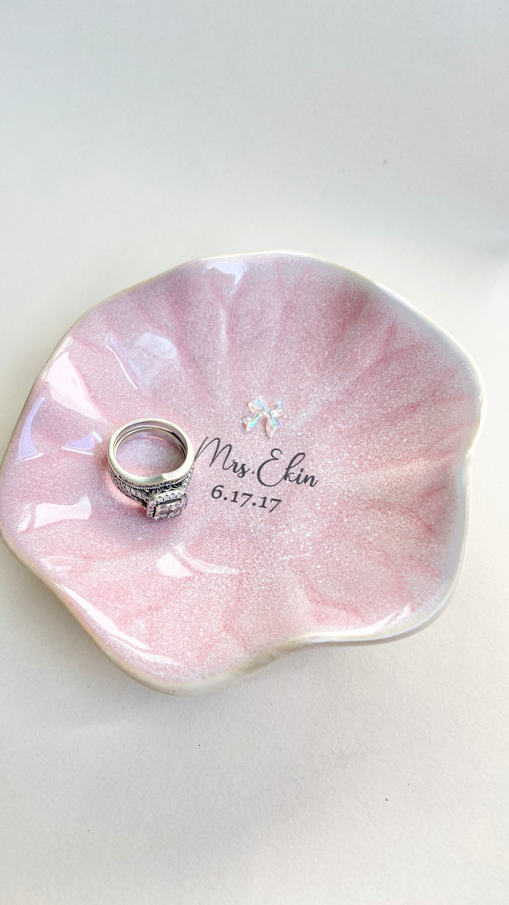 Personalized Jewelry Dish for Bridesmaid Gift for Engagement Ring Dish Gift Bridal Shower Gift for Mothers Day from Daughter Graduation Gift