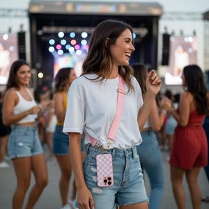 Tracolla personalizzata per telefono, regolabile, a mani libere, accessorio per telefono, idea regalo per concerti e festival. immagine 5