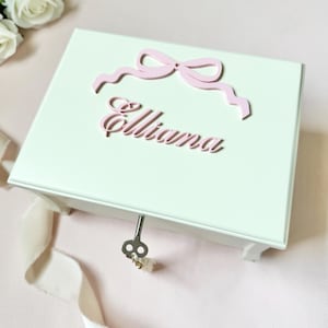 Personalized Musical Jewelry Box for Girl with Ballerina for Tween Girl Birthday Gift for Toddler Goddaughter Keepsake Jewelry Case for Baby