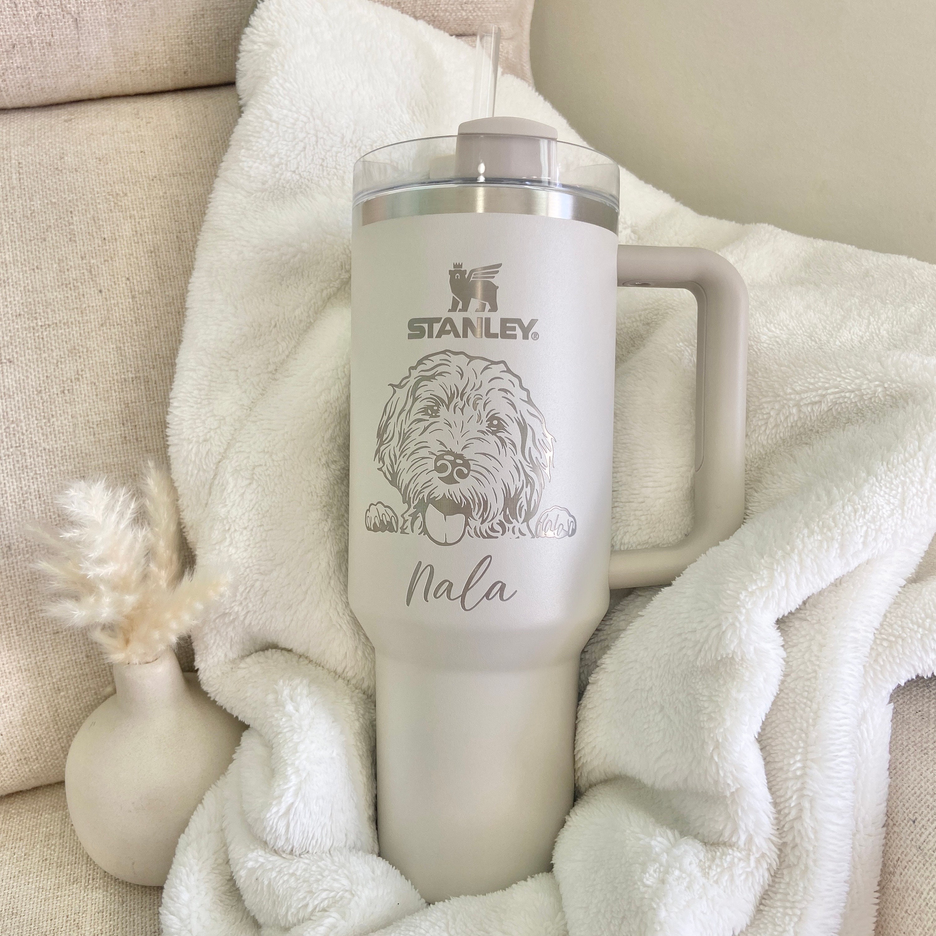 Personalized Stanley Tumbler 30oz 40oz Rose Quartz Custom Engraved  Christmas Gift for Her Insulated Travel Mug Custom Tumbler 