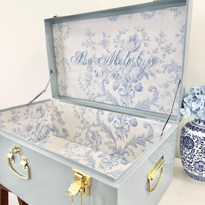Keepsake Trunk for Sister In Law Gift for Couple Memory Box for Mother of Bride Christmas Present for Friend Something Blue Gift for Niece