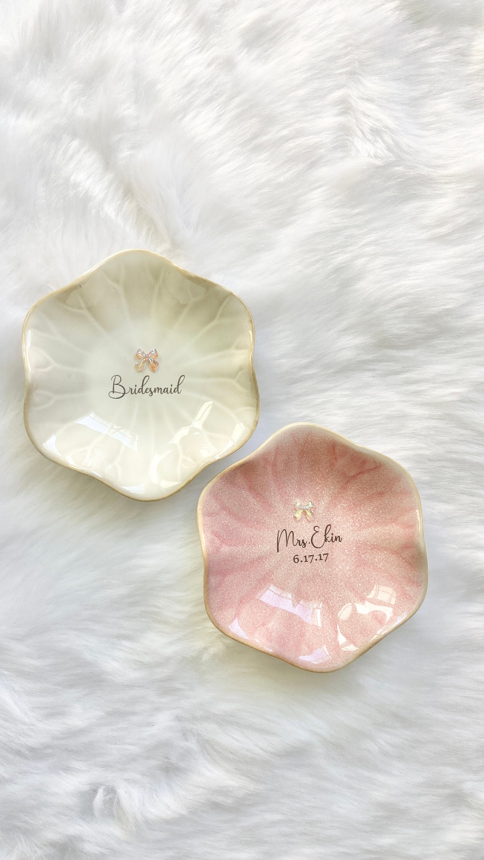 Personalized Jewelry Dish for Bridesmaid Gift for Engagement Ring Dish Gift Bridal Shower Gift for Mothers Day from Daughter Graduation Gift