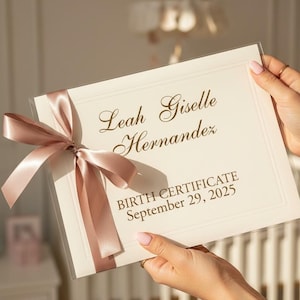 Custom Birth Certificate Holder for Newborn Baby Shower Gift for Boy Keepsake Book for Birth Document Safe Folder Unique New Boy Mom Gifts