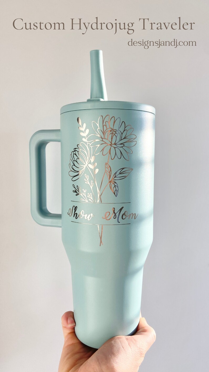 Custom Hydrojug Traveler Engraved Hydrojug Tumbler Personalized Hydrojug Traveler 40oz Cup Birthflower Tumbler Hydrojug Traveler Nurse Gift Engraved Hydrojug Tumbler Personalized Hydrojug Traveler 40oz Cup