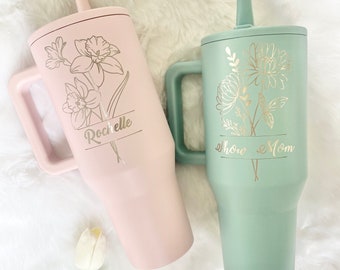 Custom Hydrojug Traveler Engraved Hydrojug Tumbler Personalized Hydrojug Traveler 40oz Cup Birthflower Tumbler Hydrojug Traveler Nurse Gift