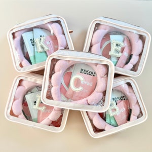 Personalisiertes Care Paket mit Make-up Tasche Junggesellinnenabschied Geschenk Tasche Gastgeschenk für Teen Girl Slumber Party Verwöhn-Spa-Geschenk für Mom To Be