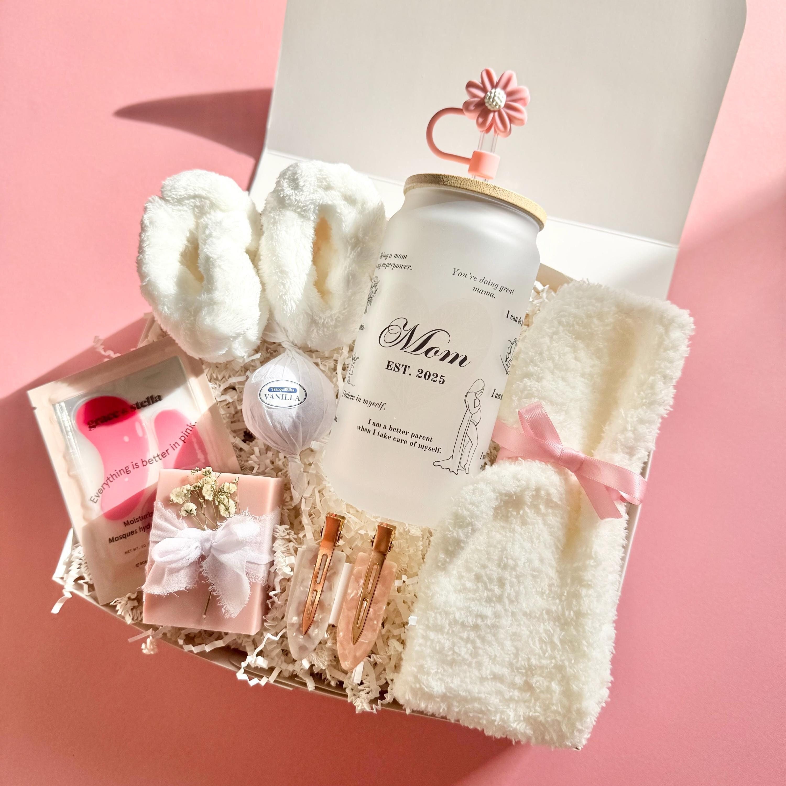 Pregnant New Mom Gift Box for First Time Mom Gift for Pregnant Best Friend Baby Shower Gift Spa Pamper Expecting Mom Gift for Mothers Day