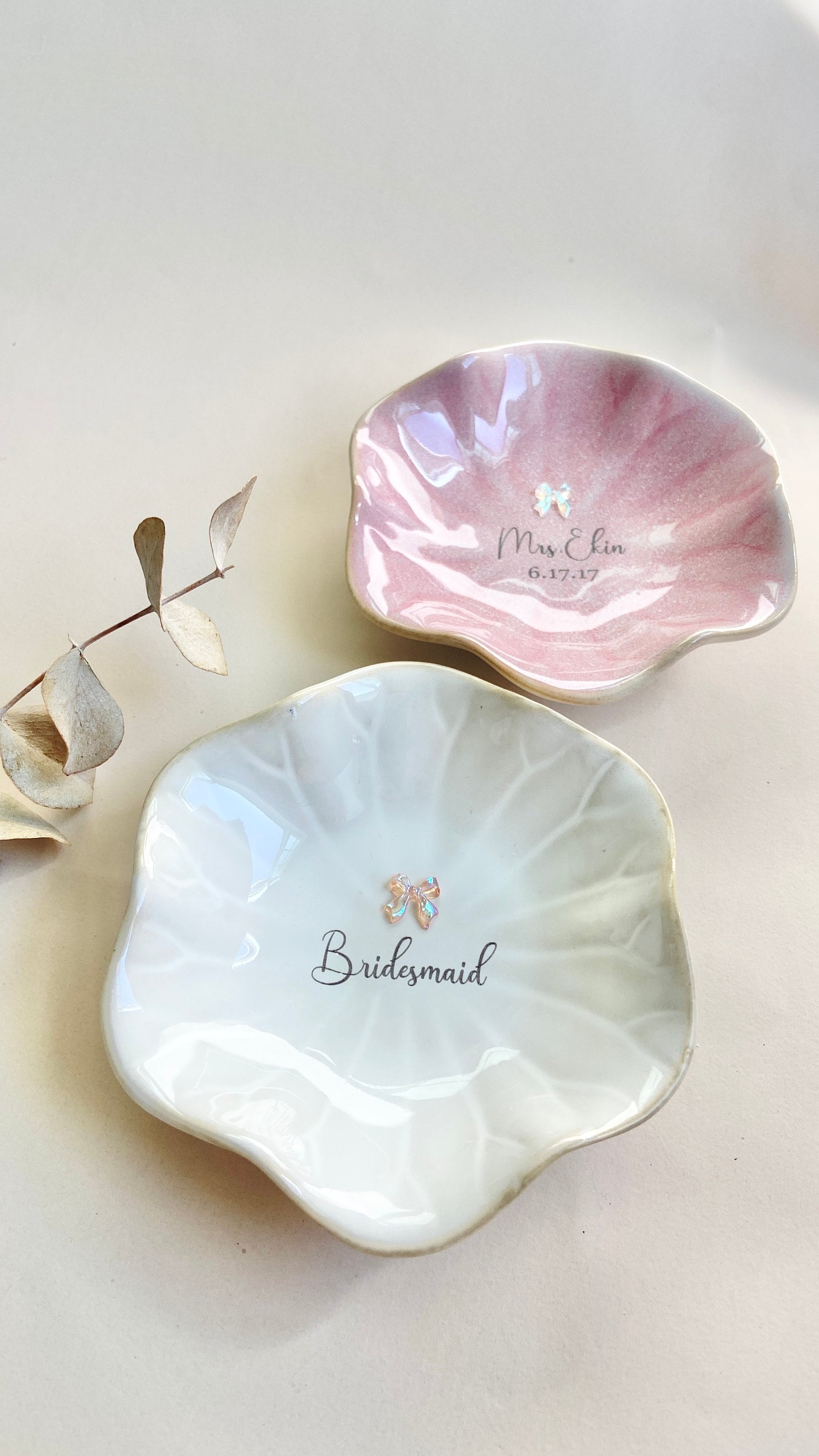 Personalized Jewelry Dish for Bridesmaid Gift for Engagement Ring Dish Gift Bridal Shower Gift for Mothers Day from Daughter Graduation Gift