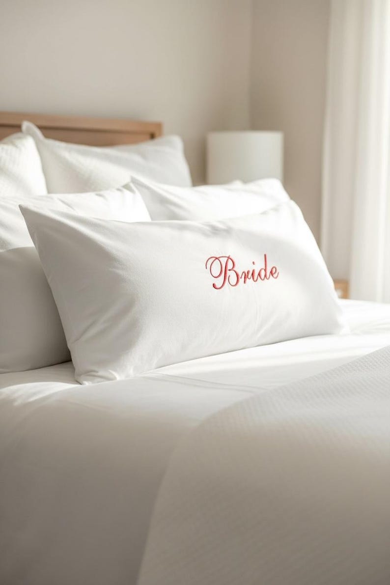 embroidered pillowcase with name personalized pillow cover with initial monogram custom name pillow for bride keepsake gift newly engaged friend wedding shower present engagement gift idea bridal bedroom decor heirloom pillow cover custom wedding pillow personalized home decor romantic bride to be engagement keepsake personalized bedding monogram pillowcase custom name embroidery wedding anniversary bridal shower decor sentimental keepsake pillow best friend engagement embroidered pillow cover
