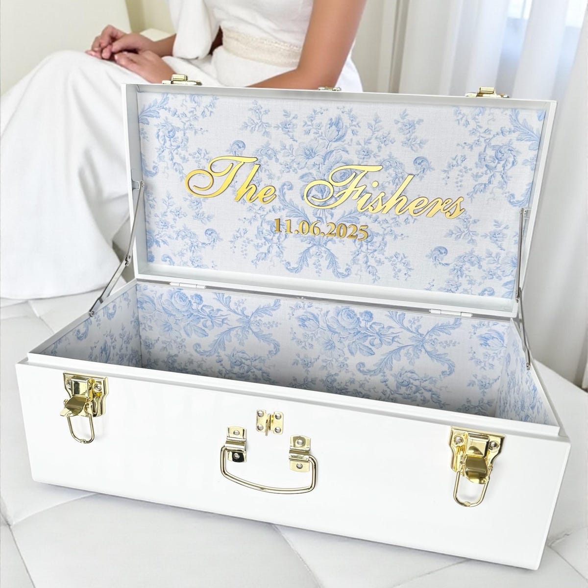 Bride Keepsake Trunk for Bride to Be Wedding Day Something Blue With Last Name Gift for Daughter Heirloom Wedding Memory Box for Anniversary - Etsy