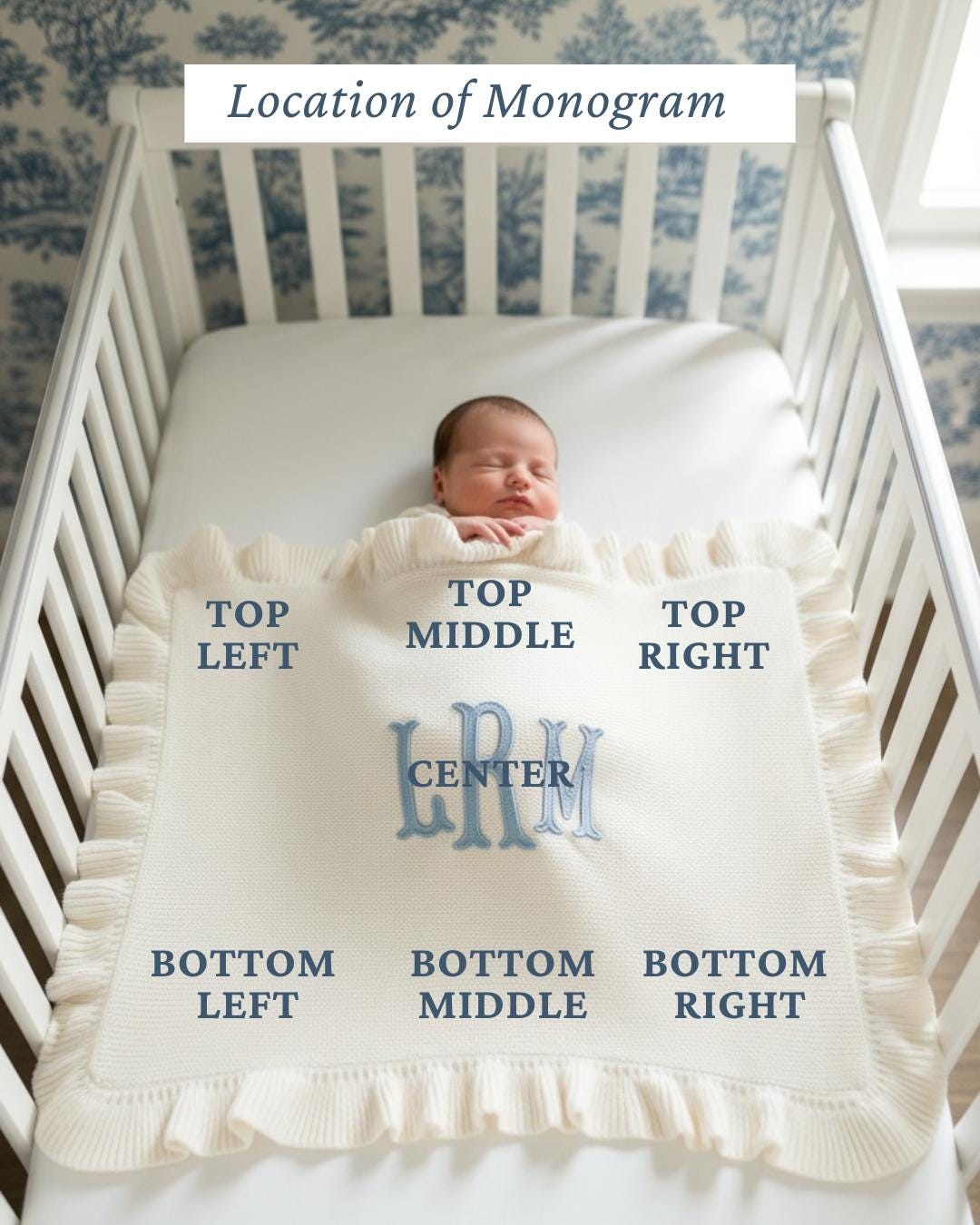 Embroider Baby Blanket Monogram Infant Gift Personalized Newborn Baby Shower Keepsake New Mom Gift Grandson Throw Blanket Name Announcement