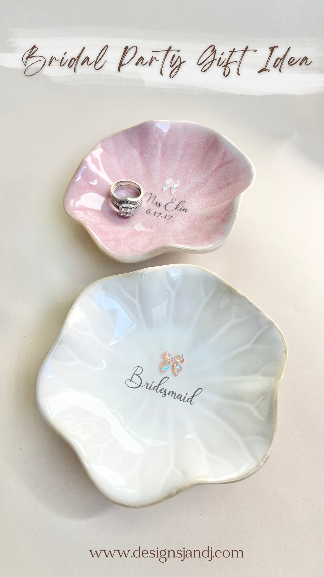 Personalized Jewelry Dish for Bridesmaid Gift for Engagement Ring Dish Gift Bridal Shower Gift for Mothers Day from Daughter Graduation Gift