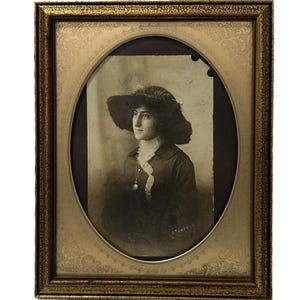Antike Kabinett Karte 1800 schöne Junge Frau Vintage Fotografie Kupfergerahmt