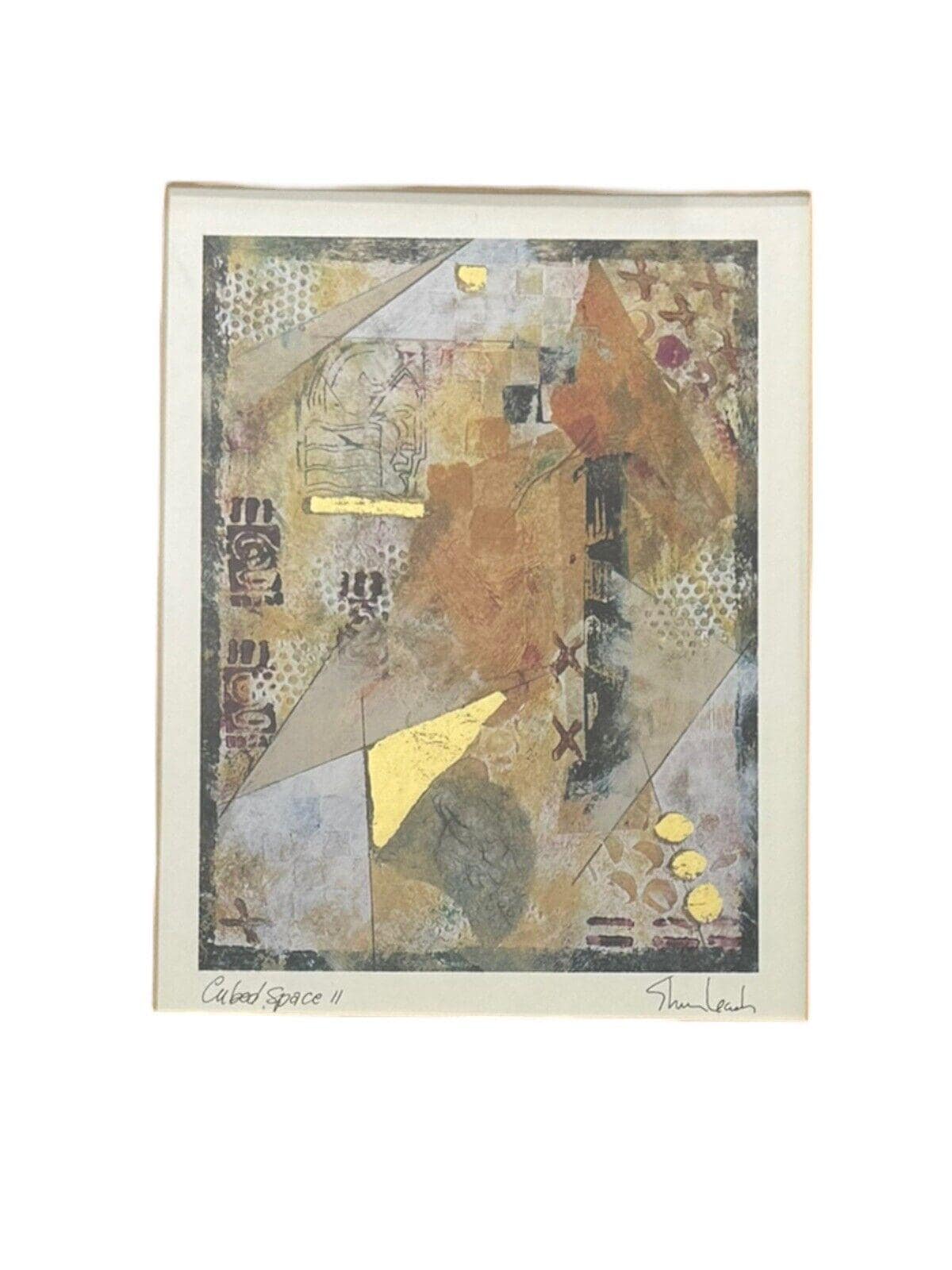 Lot of 2 Framed Signed Shawna Leach Cubic Art Cubed Space II and