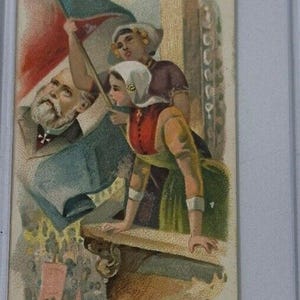 Tarjeta de tabaco antigua de 1890 N80 con motivo del cumpleaños de los Reyes Magos del Duque (Países Bajos)