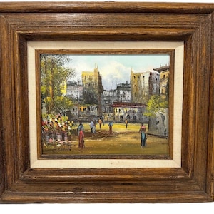 Vintage Original Oil Painting On Board Signed C. Socido Parisian Impressionist