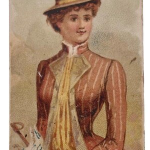 1888 N18 Allen & Ginter Sonnenschirm Bohrmaschine Achtung viktorianische Frau Tabak Karte