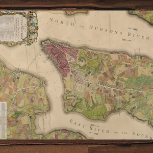 New York City, 1776 - Vintage Landkarte aus den USA (Revolutionärer Krieg)