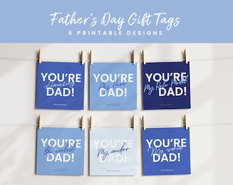 Father's Day Gift Tags, Printable Favor Tags (Digital Download)
