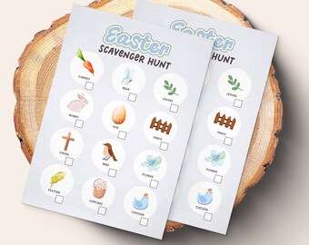 Easter Scavenger Hunt Game, Kids' Easter Activity (PDF Printable)