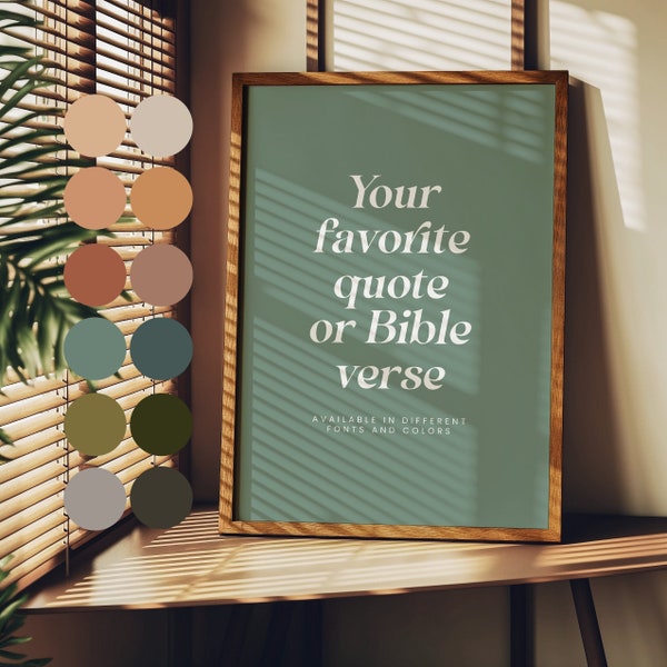 Verset de la Bible personnalisé art mural affiche personnalisée citation cadeau de pendaison de crémaillère personnalisé, idée cadeau chrétien, imprimable, téléchargement numérique