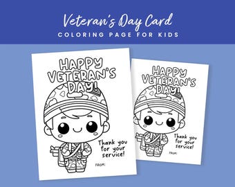 Cartão do Dia dos Veteranos, Artesanato do Dia dos Veteranos para Crianças, Página para Colorir Feliz Dia dos Veteranos, Presente para Veteranos, Atividade para o Dia dos Veteranos, Para Imprimir