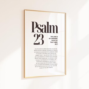 Psalm 23 Bible Verse Wall Art Minimalist Scripture Art Modern Bible ...