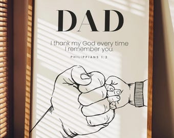 Father's Day Bible Verse Print, Christian Father's Day Keepsake, Bible Verse for Dad, Father's Day Scripture Printable