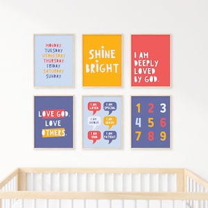 Christian Preschool Wall Art, Memory Verse, Bible Verse Decor, Nursery Decor, Sunday School Decor, Christian Homeschool Printable